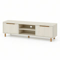 Móvel para TV em MDF Branco/Natural com 2 Portas e 2 Prateleiras, 160 x 40 x 50 cm